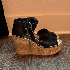 Marc Fisher Black Wedge Espadrilles